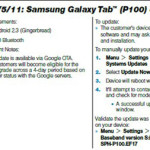 Samsung Galaxy Tab Gingerbread Update July 5th