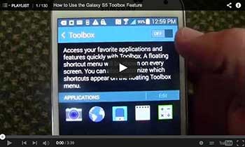 How to use the Galaxy S5 Toolbox Feature Video