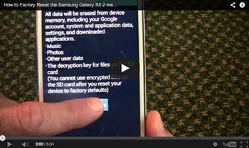 How to Reset the Galaxy S5 to Factory Settings Video